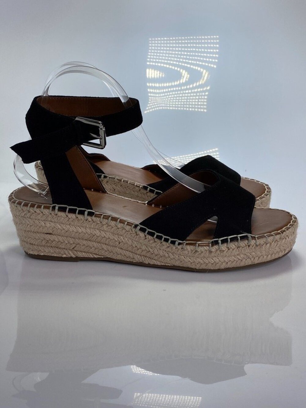 Franco Sarto Pela Espadrille Black Platform sandal Sz 11